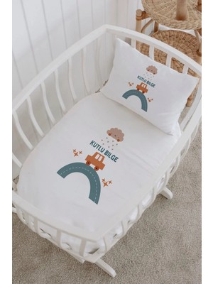 Lilabio Isme Özel %100 Pamuk Lastiksiz Park Yatak Çarşaf Seti (100X120) Arabaa