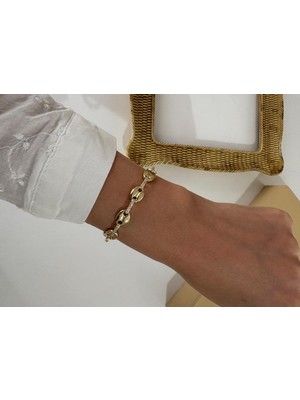 Marsel Özel Seri Gemini Model Zirkon Şerit Taşlı Xp Gold Bileklik