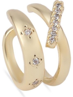 The Originals Vip Gold Renk Zirkon Taşlı Earcuff Kıkırdak Küpe