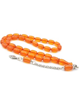 Murty99 Gümüş Kaplama Kamçılı Kapsül Kesim Turuncu Katalin Tesbih