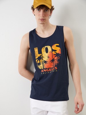 Lc Waikiki Yeni Sezon Los Angeles Baskılı Erkek Kolsuz Tişört