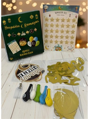 LED Işıklı Hoşgeldin Ramazan Yazısı Ramazan Bayramı Tavan Süsü Dini Süsleme Süs Seti 10 Parça