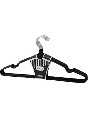 MiraLive Siyah 10PCS Silikon Kaplamalı Metal Elbise Askısı (4887)