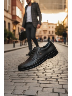 Enoch Hakiki Deri Klasik Bağcıklı ve Comfort Tabanlı Erkek Şehir Ayakkabısı