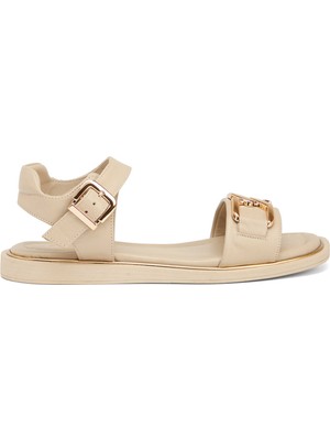 Tergan Bej Hakiki Deri Kadın Sandalet - K25Y1SN67769-A25