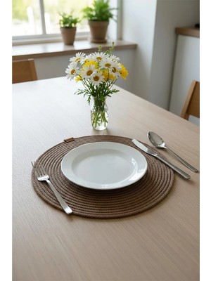 Bella Home 6’lı Örgü Supla Seti | Dekoratif Amerikan Servis | Şık ve Modern Sofra Sunum Tabak Altlığı