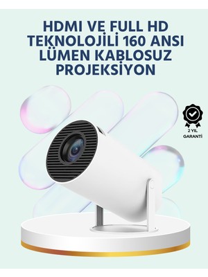 Renklime 160 Ansı Lümen Parlaklığa Sahip Geniş Ekran Projeksiyon