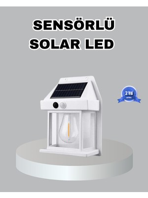 Renklime Üç Modlu Güneş Enerjili Duvar Lambası 1800MAH Bataryalı ve Hareket Sensörlü