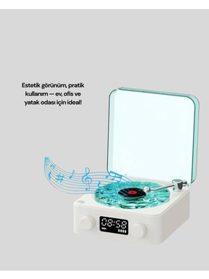 Renklime Bluetooth Hoparlör – 3-Ü-1 Saatli Gece Lambası ve Vintage Tasarım