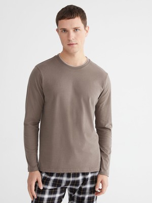 Lc Waikiki Yeni Sezon Bisiklet Yaka Uzun Kollu Erkek Pijama Üst