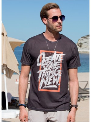 Masimar Erkek Bisiklet Yaka Dijital Baskılı T-Shirt