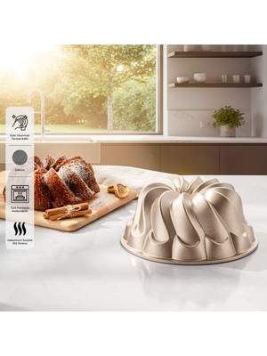 Emsan Golden Flora Döküm Kek Kalıbı 25 cm