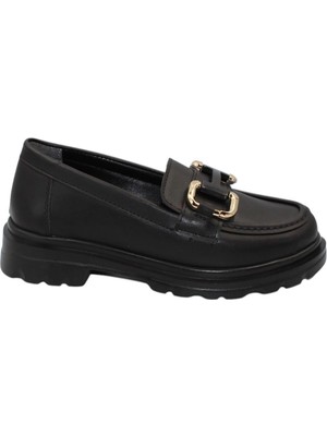 Celira Hkursat Kadın Siyah Cilt Toka Detaylı Günlük Ayakkabı