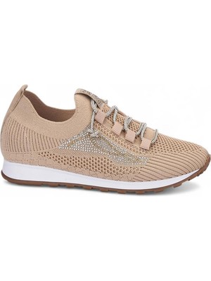 Celira Hkursat Srt Bej Triko Taşlı Bağlı Kadın Spor Ayakkabı