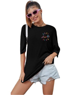 Adisia Baskılı T-Shirt - Siyah