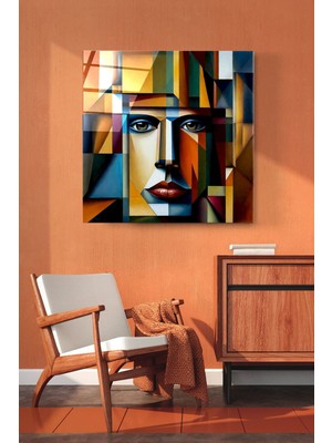 Beta Moda Hub Soyut Cam Tablo, Dekoratif Cam Tablo