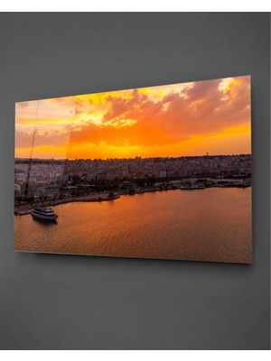 Beta Moda Hub Istanbul Gün Batımı Yatay Cam Tablo
