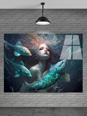 Beta Moda Hub Deniz Kızı Cam Tablo Ev Dekorasyon,balkon Dekorasyonu,dekoratif,duvar Tablo,mutfak Tablo
