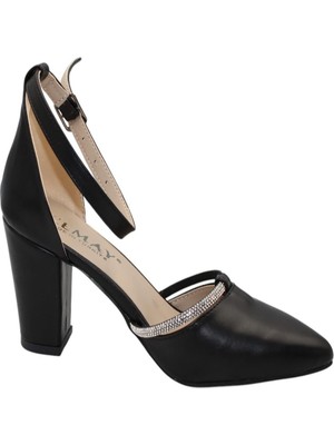 Celira Hkursat Siyah Cilt Kadın 8 cm Topuklu Ayakkabı