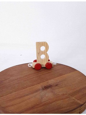 Lal Dizayn Dekoratif Tekerlekli Ahşap Harf - B