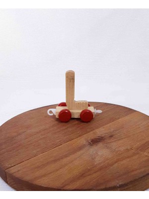 Lal Dizayn Dekoratif Tekerlekli Ahşap Harf - L