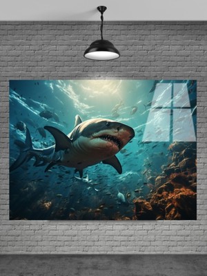 Beta Moda Hub Köpek Balığı Cam Tablo Ev Dekorasyon,balkon Dekorasyonu,dekoratif,duvar Tablo,mutfak Tablo