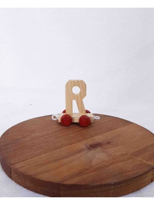 Lal Dizayn Dekoratif Tekerlekli Ahşap Harf  - R