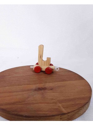 Lal Dizayn Dekoratif Tekerlekli Ahşap Harf - J