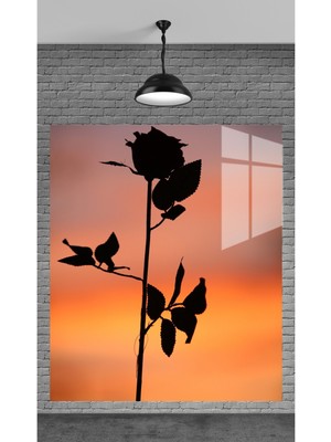 Beta Moda Hub Muhteşem Gül Gölgesi Temperli Cam Üzerine Tablo Sevgilinize Yılbaşı Hediye