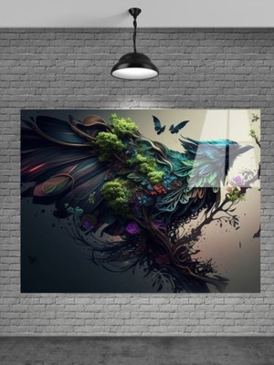 Beta Moda Hub 3D Kuşlar Cam Tablo Ev Dekorasyon,balkon Dekorasyonu,dekoratif,duvar Tablo,mutfak Tablo