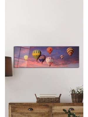 Beta Moda Hub Kapadokya Balonlar Manzarası Panorama Cam Tablo, Darbelere Dayanıklı Kırılmaz Temperli