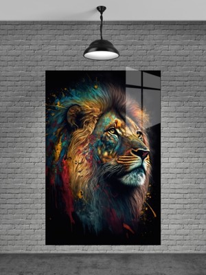 Beta Moda Hub Aslan Cam Tablo Ev Dekorasyon,balkon Dekorasyonu,dekoratif,duvar Tablo,mutfak Tablo