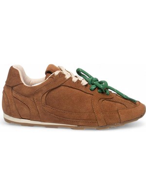 Celira Hkursat Taba Hakiki Deri Süet Çift Bağcıklı Kadın Spor Ayakkabı