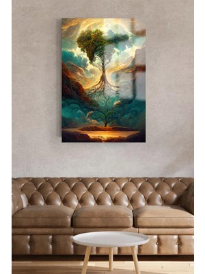 Beta Moda Hub Hayat Ağacı Harika Ağaç Tasarımı Kırılmaz Cam Tablo Ev Hediyesi Iş Yeri Hediyesi Lüks Cam Tablo