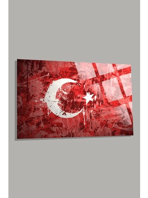 Beta Moda Hub Türk Bayrağı 8 Ev Ofis Okul Için 4mm Kırılmaz Temperli Yüksek Çözünürlüklü Cam Tablo