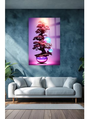 Beta Moda Hub Parlayan Ağaç Fidesi Tasarımı Kırılmaz Cam Tablo Ev Hediyesi Iş Yeri Hediyesi Cam Tablo