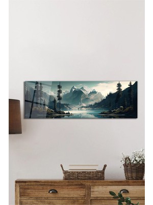 Beta Moda Hub Sakin Bir Orman Manzarası Panorama Cam Tablo, Darbelere Dayanıklı Kırılmaz Temperli