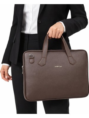 Derise Club Kadın Kahverengi Evrak Çantası 13,6 inç Laptop Çantası