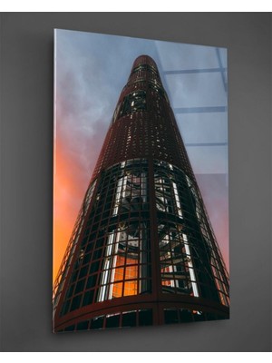 Beta Moda Hub Gün Batımı Kule Cam Tablo