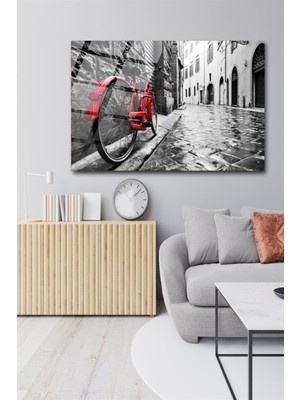 Beta Moda Hub Kırmızı Bisiklet Cam Tablo | Hediyelik, Dekoratif, Ofis, Mutfak