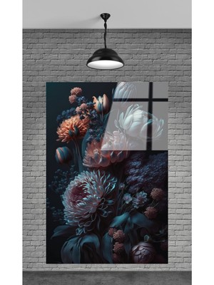 Beta Moda Hub Çiçek Dekoratif Temperli Cam Tablo