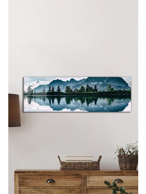 Beta Moda Hub Yeşil Orman Yansıması Panorama Cam Tablo, Darbelere Dayanıklı Kırılmaz Temperli