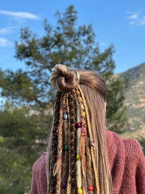 Örük Evi Afrika Örgülü Rasta Saç Tokası – El Yapımı Bohem Etnik Aksesuar