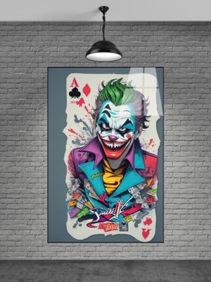 Beta Moda Hub Joker Kartı Cam Tablo Ev Dekorasyon,balkon Dekorasyonu,dekoratif,duvar Tablo,mutfak Tablo