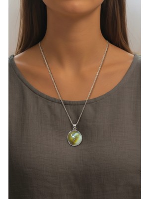 Pozitif Doğal Taş Yılancık Taşı Kolye 226-3