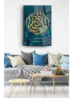 Beta Moda Hub Dini Islam 4mm Lüks Kırılmaz Temperli Yüksek Çözünürlüklü Cam Tablo