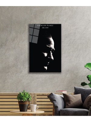 Beta Moda Hub Atatürk Cam Tablo 4 mm Dayanıklı Temperli Cam