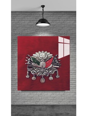 Beta Moda Hub Temperli Cam Üzerine Osmanlı Tuğrası Tablo