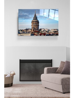 Beta Moda Hub Galata Kulesi Cam Tablo, Dekoratif Cam Tablo