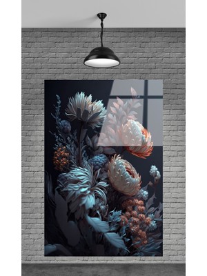 Beta Moda Hub Çiçek Dekoratif Temperli Cam Tablo